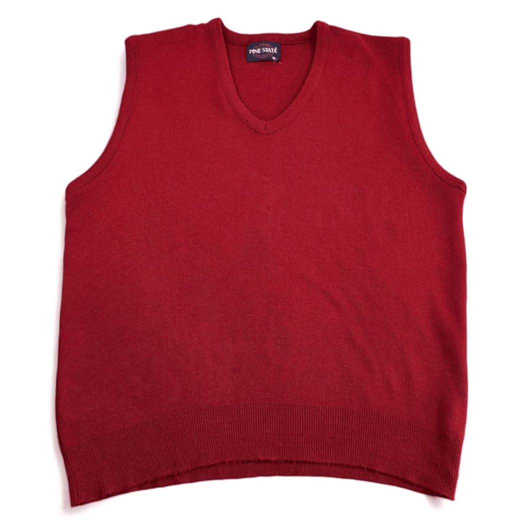 Vintage VINTAGE Pine State Sweater Vest Men Adult M Burgundy V Neck Orlon Acrylic 80s Size US M / EU 48-50 / 2 - 2 Thumbnail