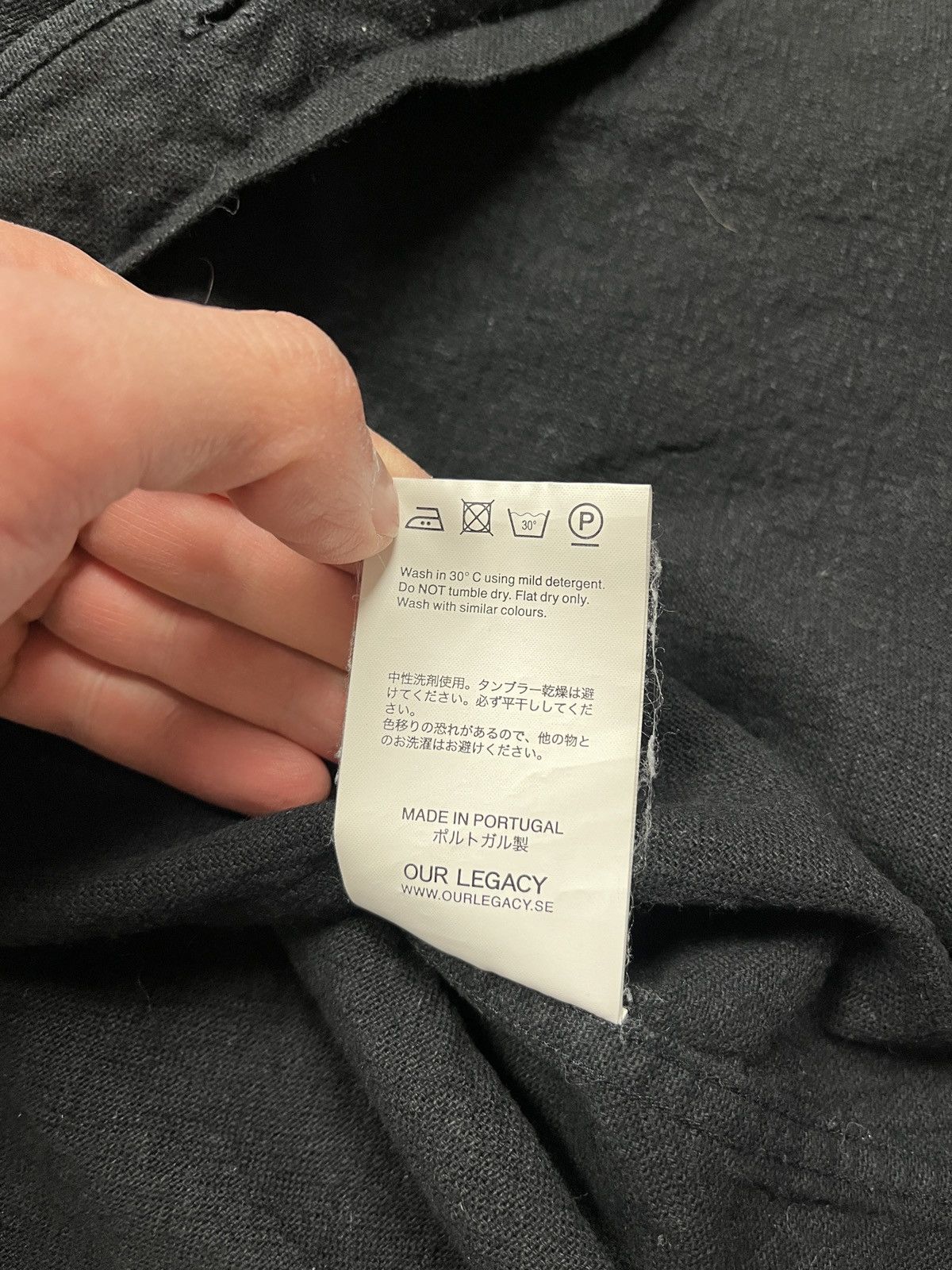Our Legacy Our Legacy Black Cotton-Linen Overdyed Button Up Shirt Size US M / EU 48-50 / 2 - 11 Thumbnail