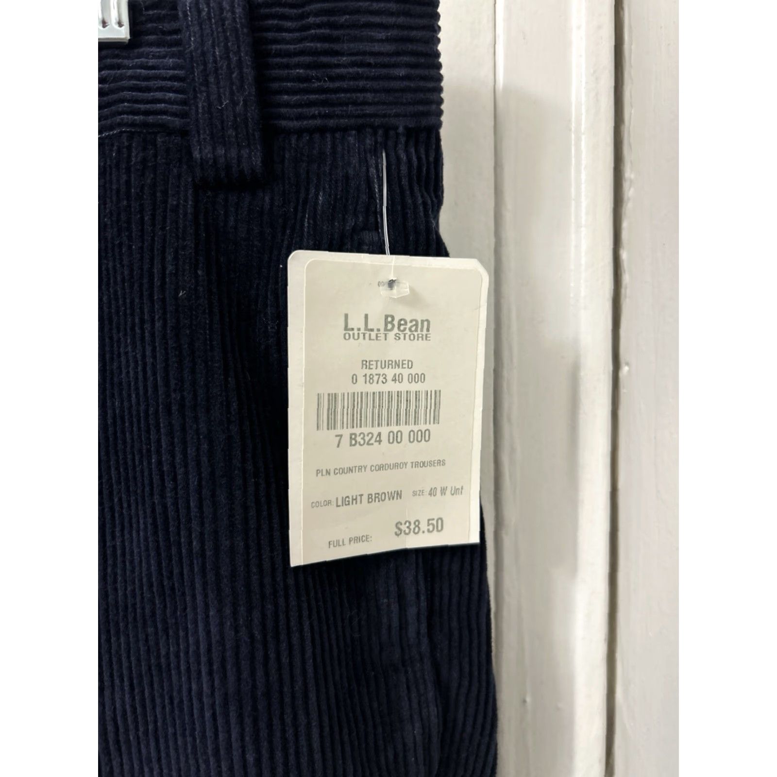 Vintage LL Bean Country Corduroy Pants Mens 40x30 Navy Blue Straight Leg Trousers Side Zip 5-Pocket Classic Fit Casual Workwear Dress Pants Size US 40 / EU 56 - 4 Thumbnail