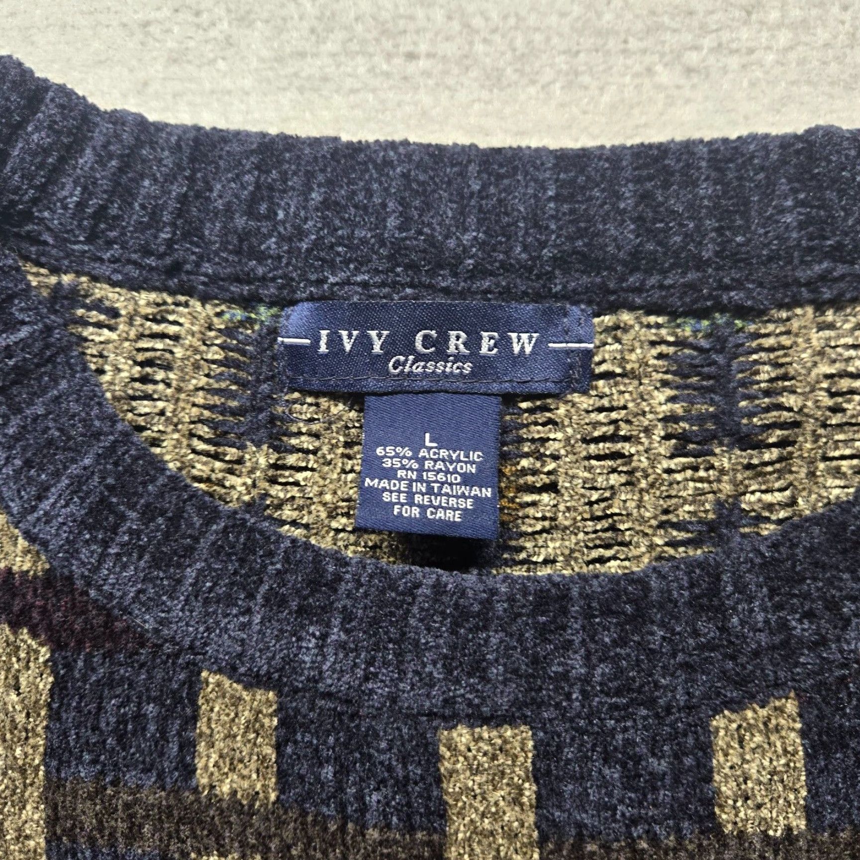 Vintage Ivy Crew Purple Knitted Pullover Sweater Men's Large Rayon Size US L / EU 52-54 / 3 - 2 Thumbnail