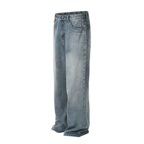 VIBE American retro fashion washed wide-leg simple loose jeans Size US 34 / EU 50 - 4 Thumbnail