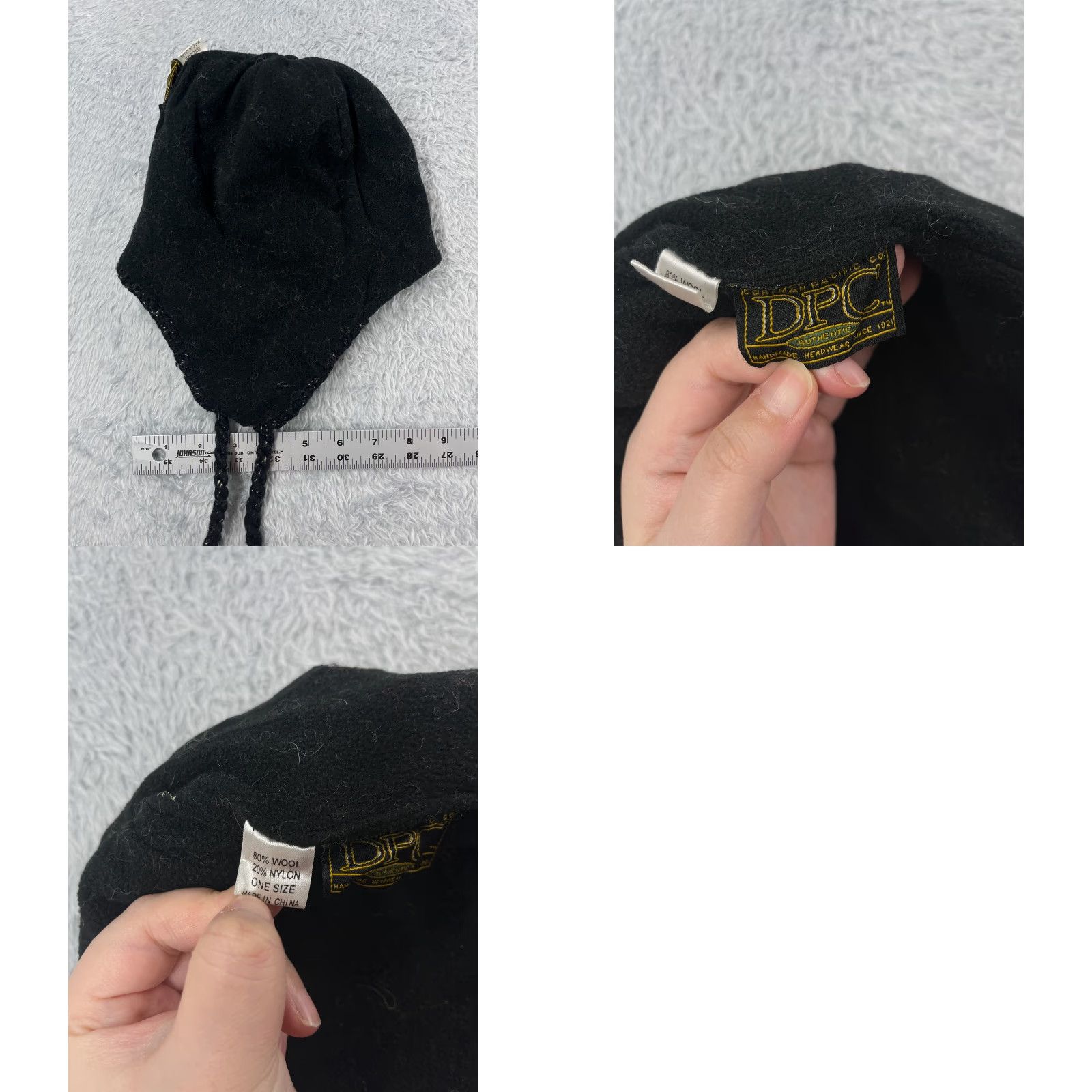Vintage Dorfman Pacific Beanie Toque Hat Adult One Size Black Knit Wool Nylon Fair Isle Ear Flap Mens Womens Unisex Holiday Outdoor Ski Beanie Size ONE SIZE - 8 Thumbnail