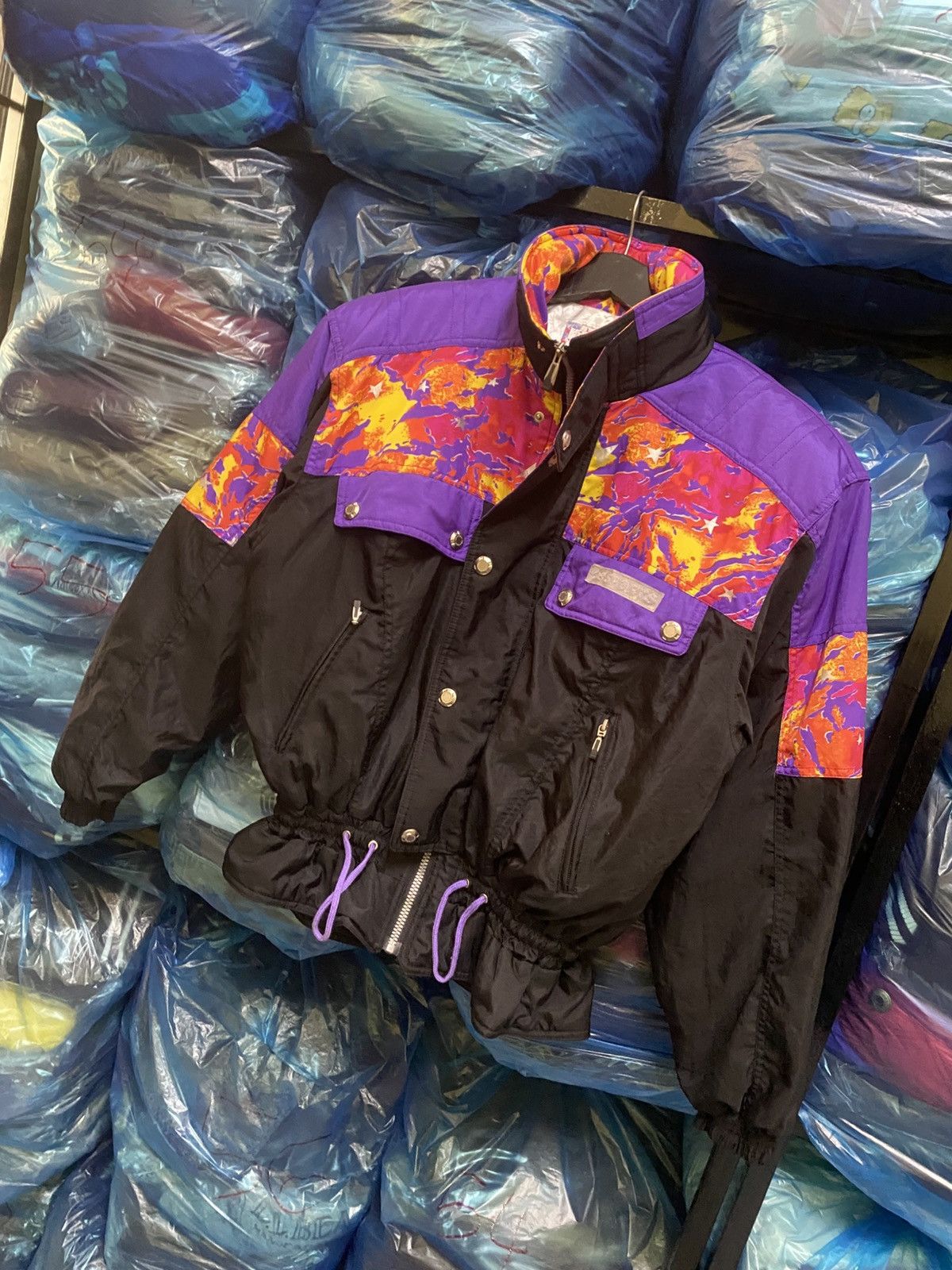 CB Sports Vintage Perjeni Sport Purple Abstract Windbreaker Jacket Size US M / EU 48-50 / 2 - 2 Thumbnail