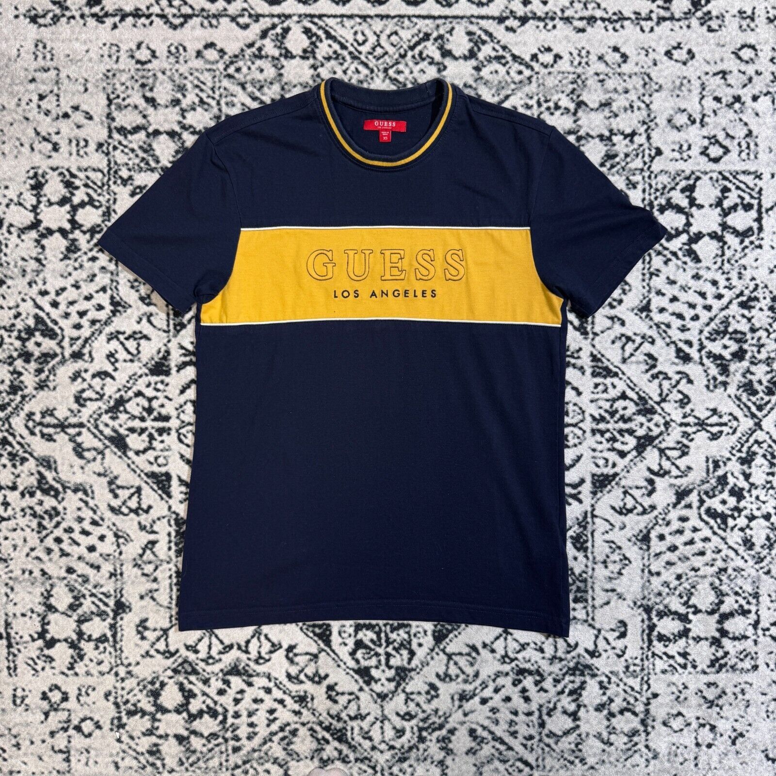 Guess × Vintage Vintage GuessNavy Yellow Cotton T-Shirt Size XS Asap Rocky Size US XS / EU 42 / 0 - 1 Thumbnail