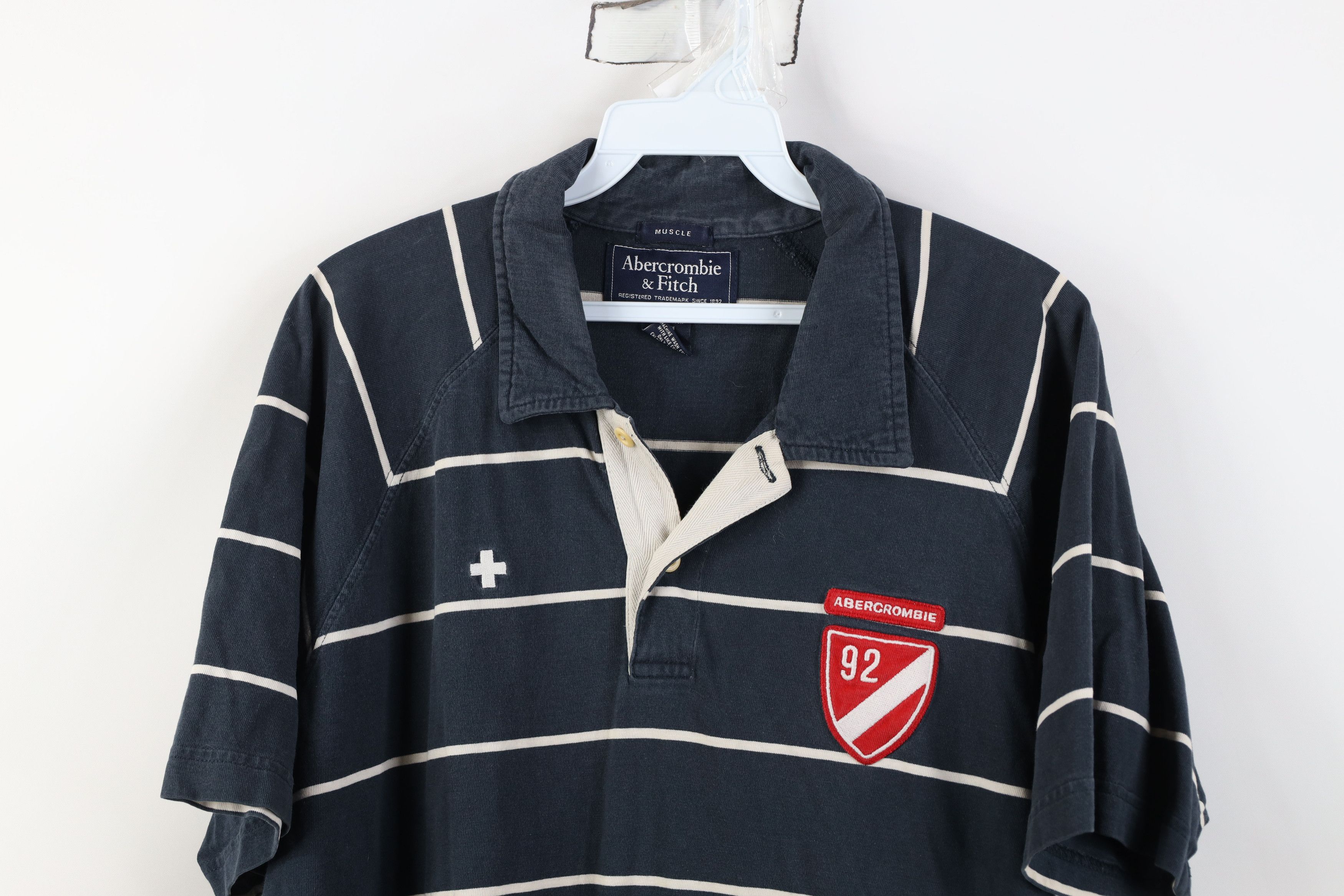 Abercrombie & Fitch Vintage 90s Y2K Abercrombie & Fitch Shield Rugby Polo Shirt Size US XL / EU 56 / 4 - 2 Thumbnail