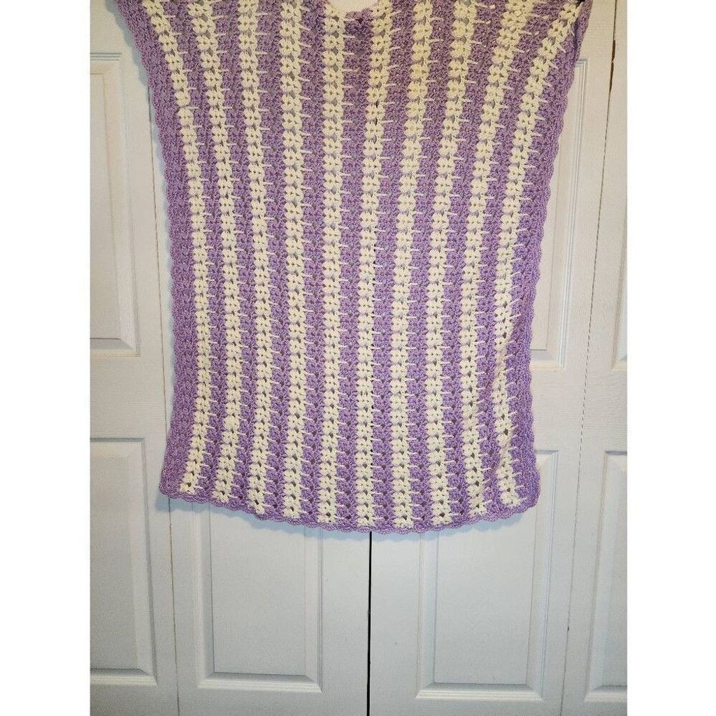 Homemade White and Purple Banket Size ONE SIZE - 1 Thumbnail