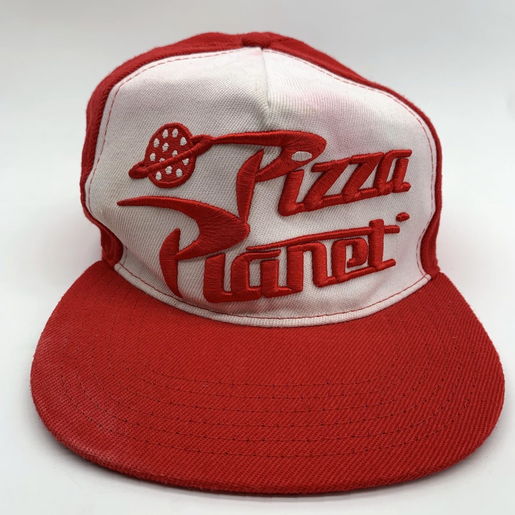 Disney Disney Pixar Toy Story Pizza Planet Hat 3D Embroidered Snap Back Red Hat Mens One Size Twill Casual Vintage No Size ONE SIZE - 3 Thumbnail