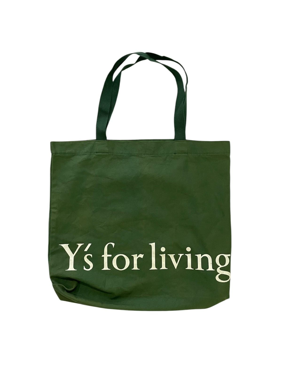 Y's × Y's for Men × Yohji Yamamoto Y’s For Living Yohji Yamamoto Green Canvas Shopper Tote Bag Size ONE SIZE - 1 Thumbnail