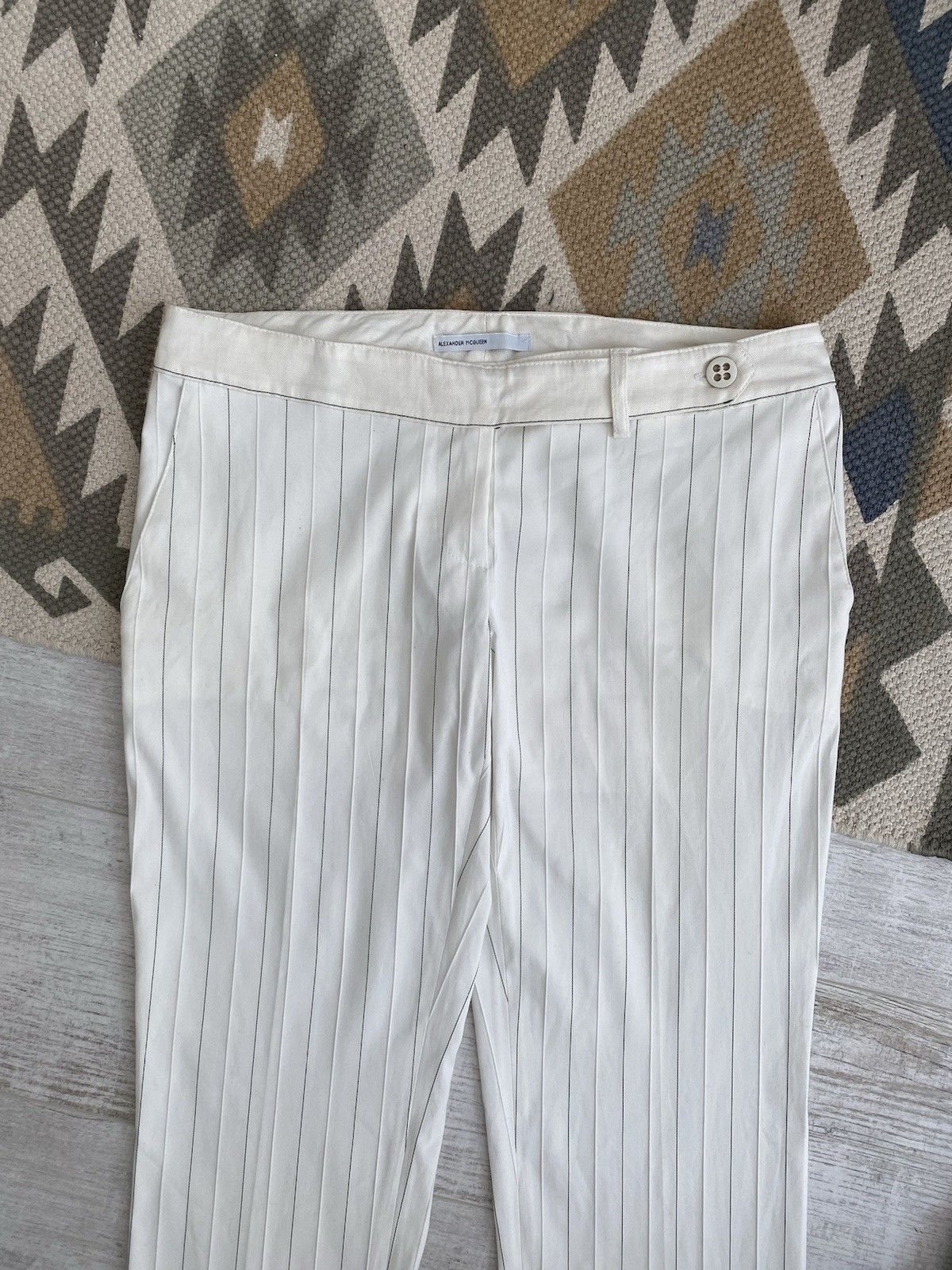 Alexander McQueen Archival Alexander McQueen Womens Striped Trousers Pants Size 29" - 3 Thumbnail
