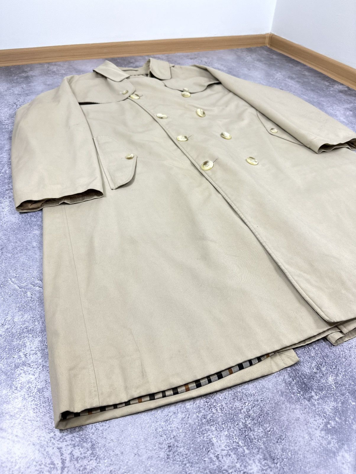 DAKS Vintage Daks London Luxury Nova Check Designer Trench Coat Size US XL / EU 56 / 4 - 4 Thumbnail
