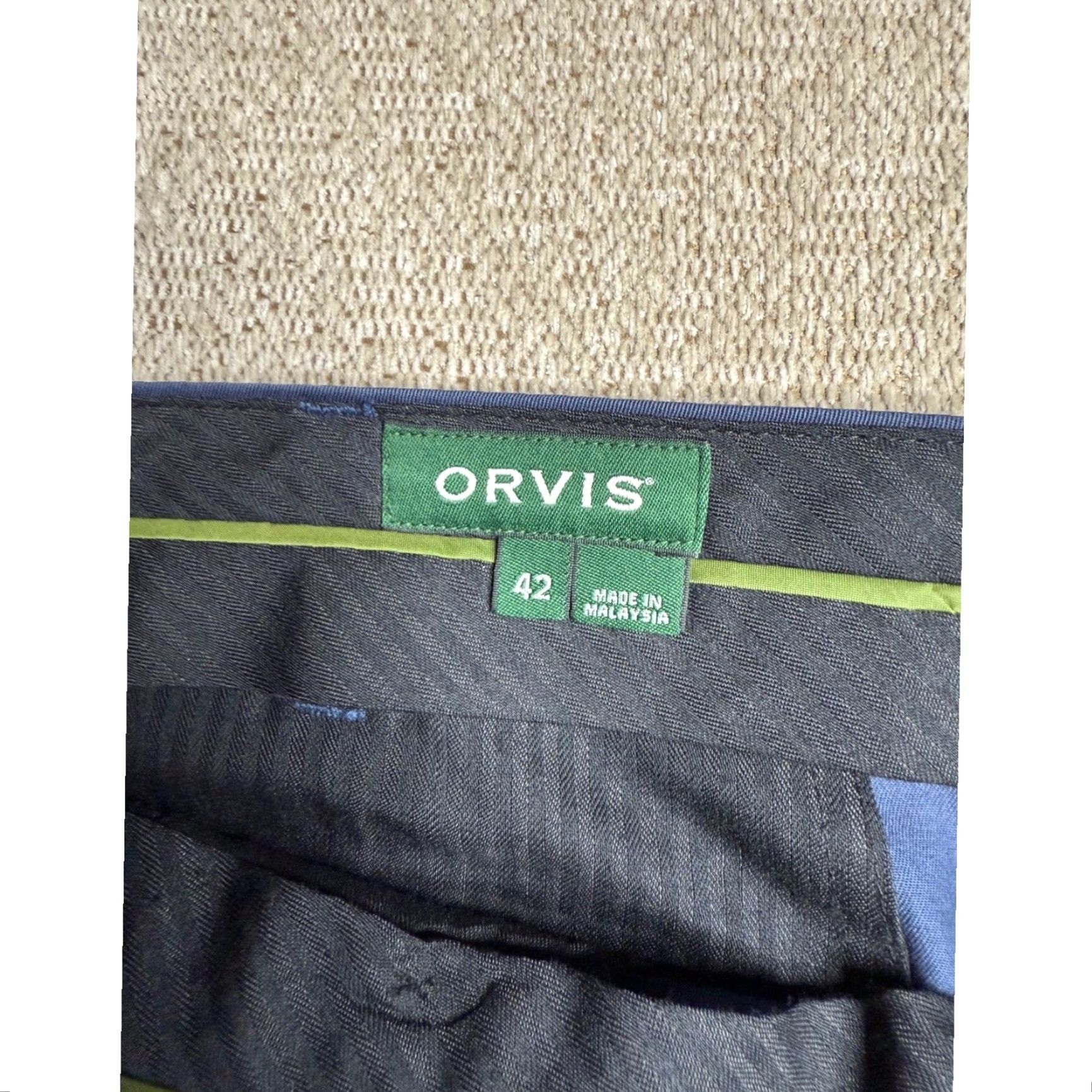 Orvis VINTAGE Orvis Mens Blue Pleated Dress Pants Size 42 Cotton Blend Office Dress Pants Size US 42 / EU 58 - 2 Thumbnail