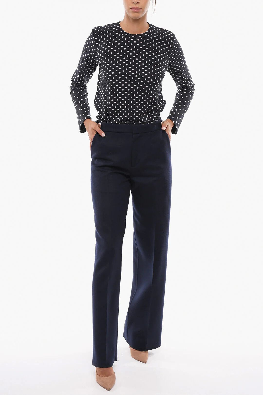 Bottega Veneta og1mm0426 Regular-Fit Wool Pant in Blue Size 25" / US 0 / IT 36 - 4 Thumbnail