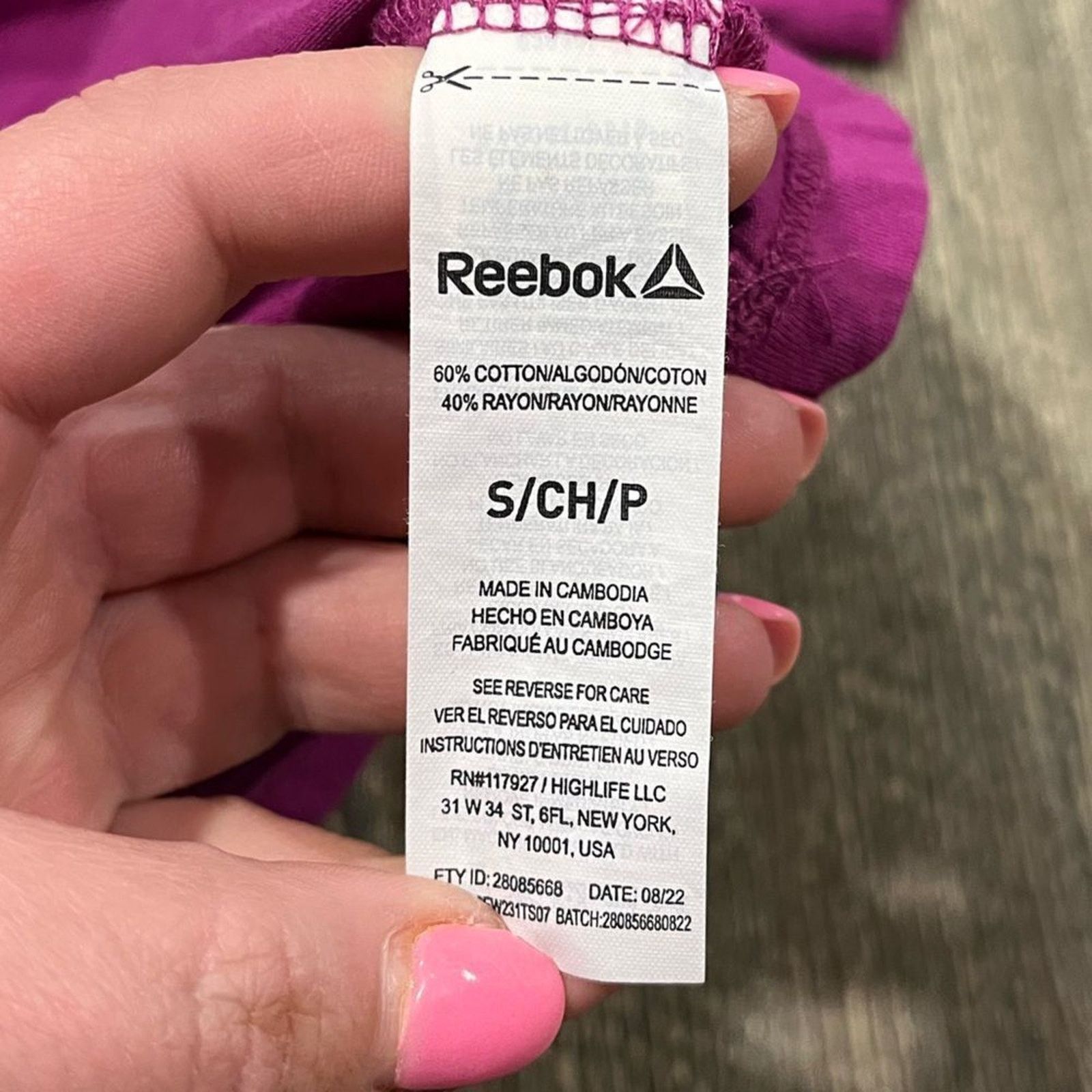 Reebok Reebok Performace Top Short Sleeve Logo Print Purple Small Size S / US 4 / IT 40 - 4 Thumbnail