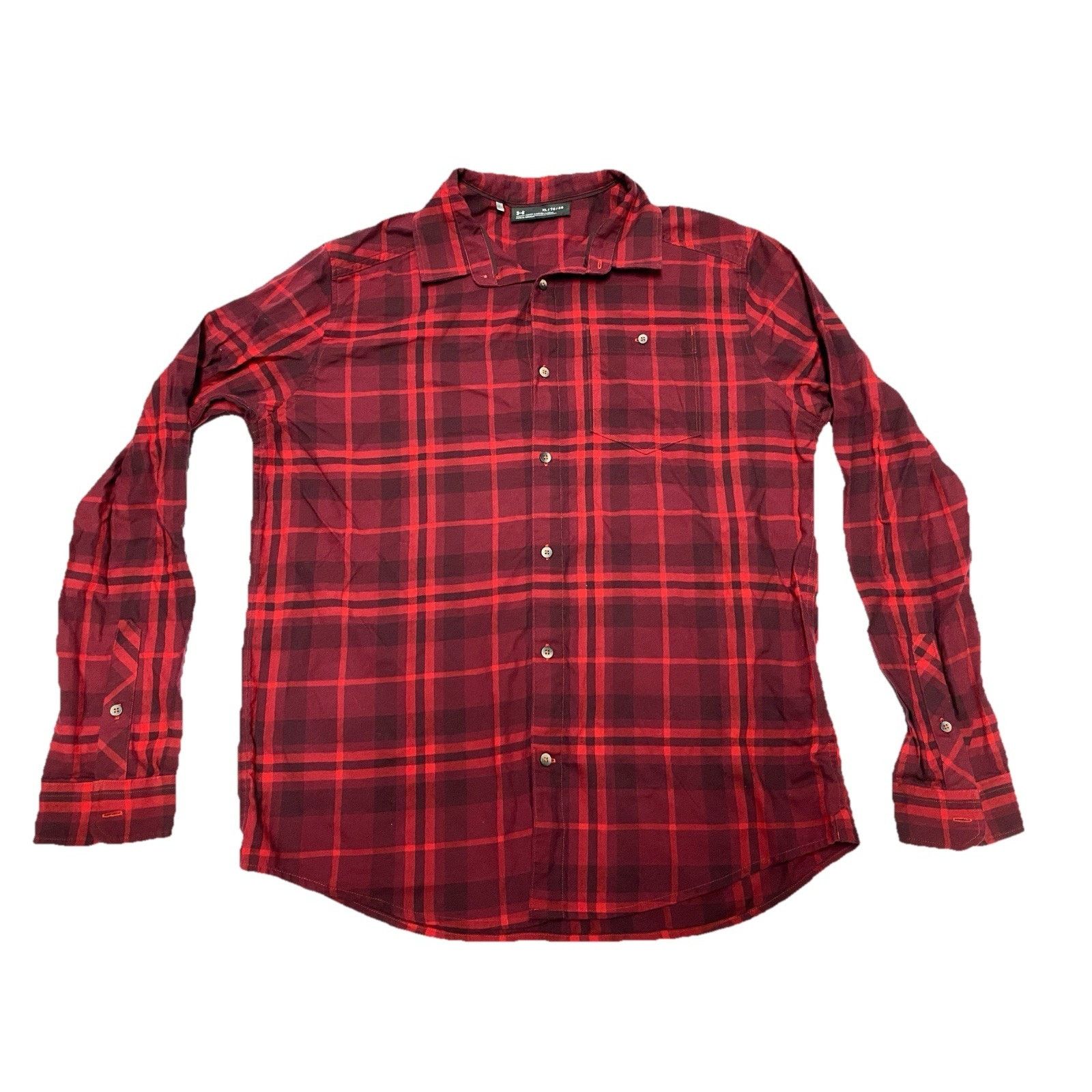 Under Armour UA Men's Red Plaid Button Up Fitted Long Sleeve Shirt Sz XL Size US XL / EU 56 / 4 - 1 Thumbnail