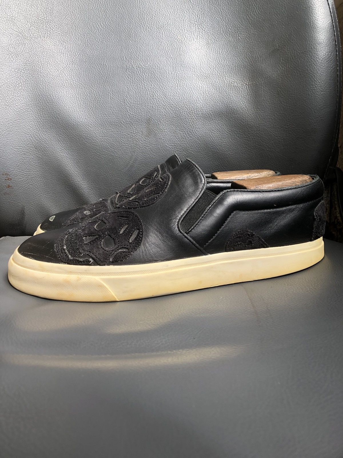 Alexander McQueen Alexander McQueen 432336 Black Leather Sneakers size 40 Size US 6.5 / EU 39-40 - 4 Thumbnail