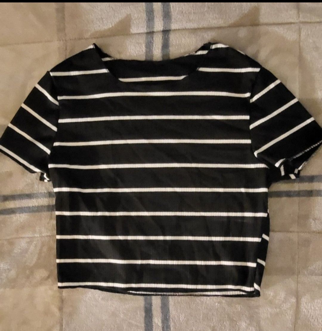 Shein Striped crop top with black matching skirt Size L / US 10 / IT 46 - 3 Thumbnail