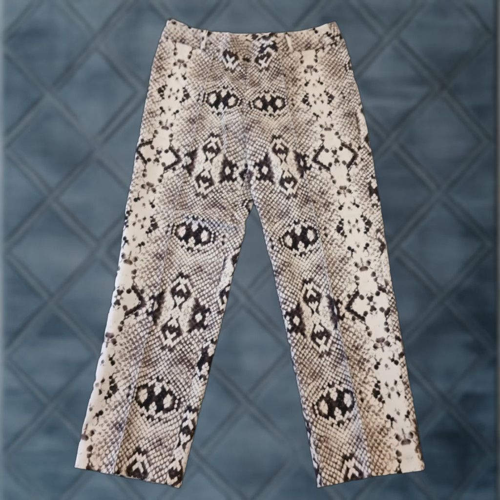 Worthington Worthington Ankle Pants Womens Gray Animal Print Size 6 Lightweight Side Zip Cotton Blend Straight 26.5 In Inseam Women's Shoes? Size 28" / US 6 / IT 42 - 1 Thumbnail