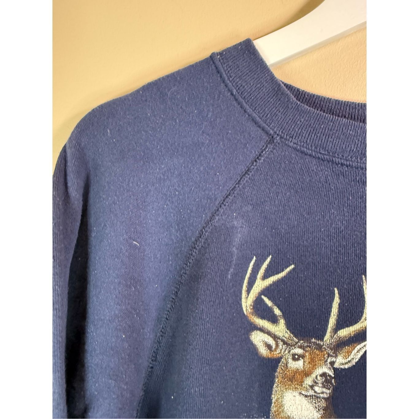 Vintage Size L - Vintage 1980s Tultex Deer Nature Fore Navy Sweatshi Size US L / EU 52-54 / 3 - 4 Thumbnail
