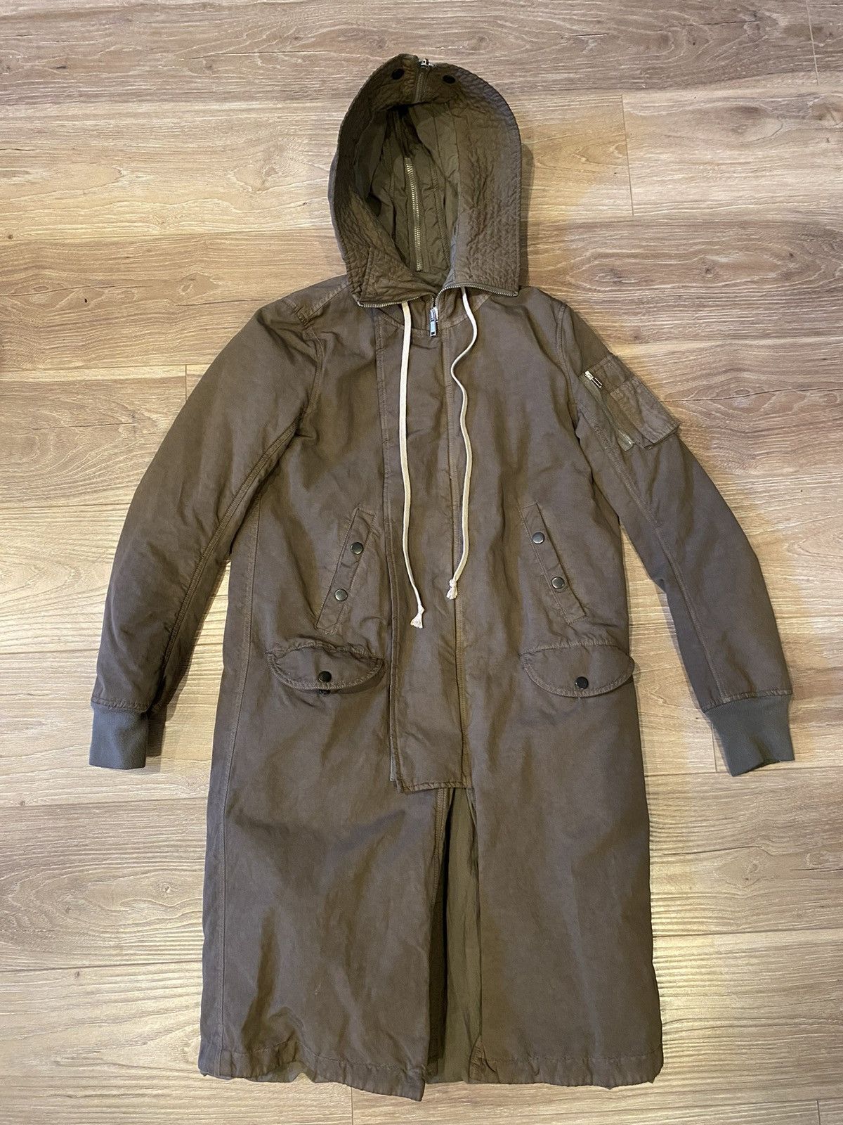 image of Rick Owens x Rick Owens Drkshdw (Open To Trades) Archive Fw13 Exploder Parka in Dark Dust (Size XS)