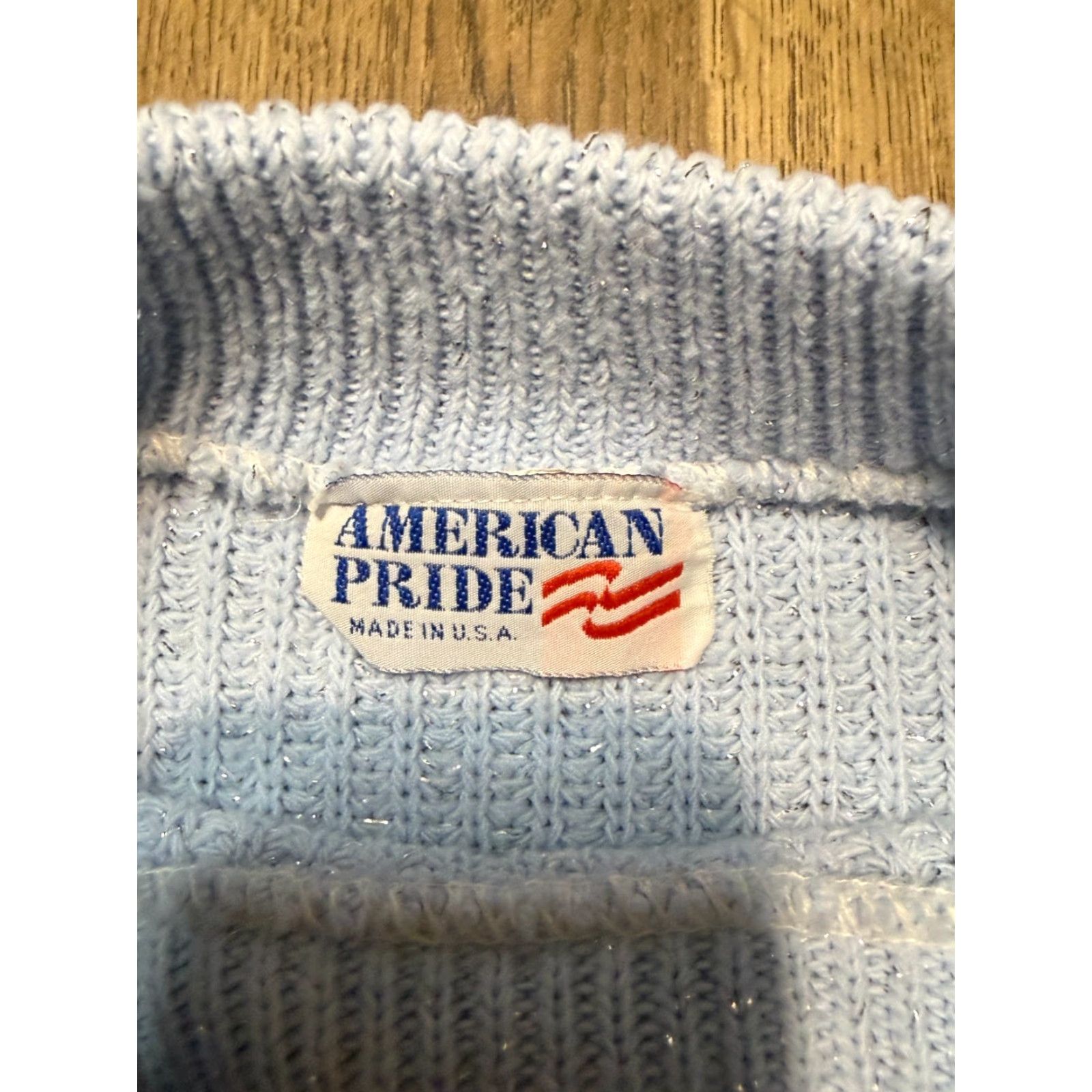 Vintage VINTAGE American Pride Sweater Woman Large Blue Silver Crewneck Pullover Knit Size L / US 10 / IT 46 - 5 Thumbnail