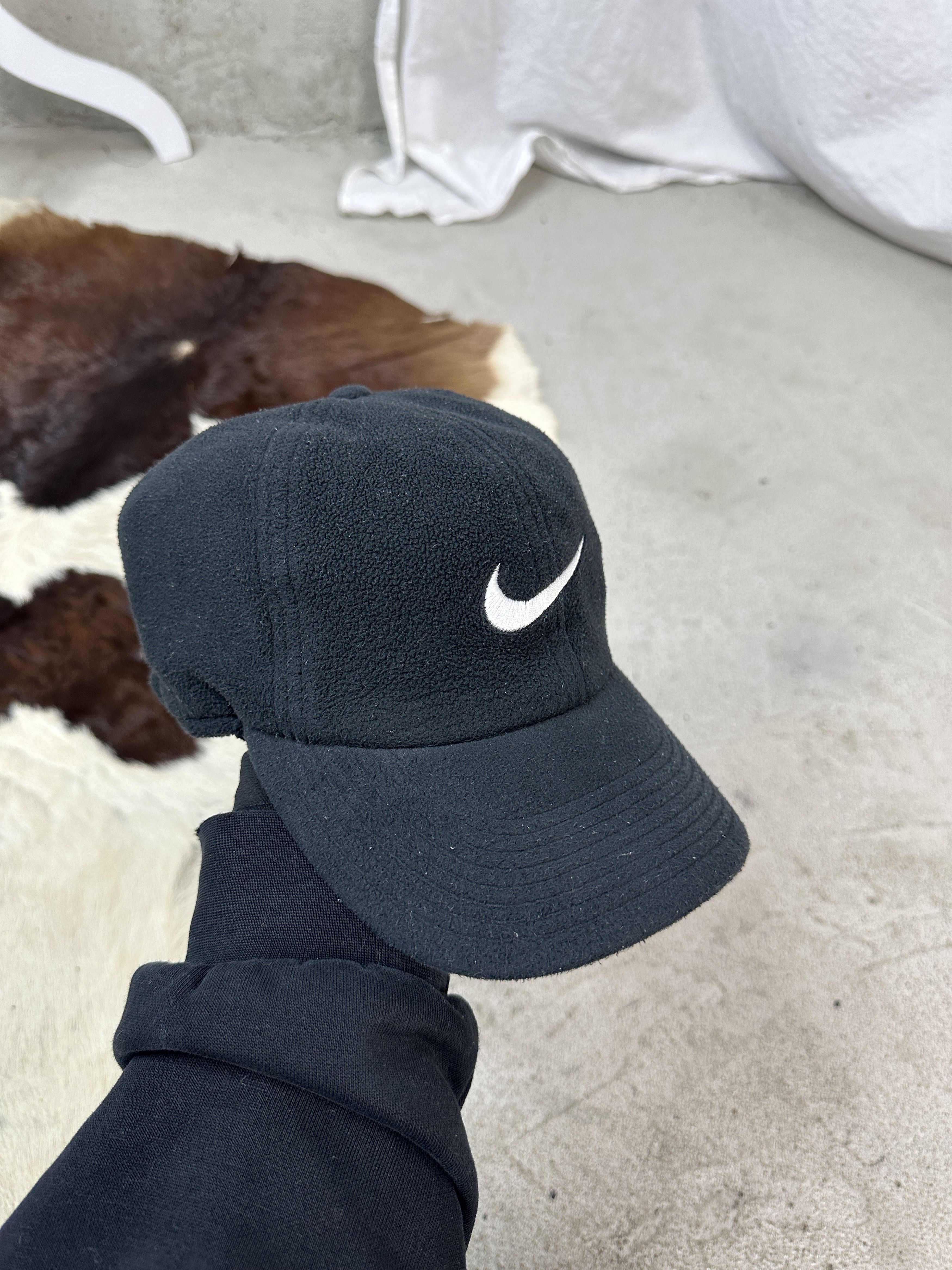 Nike × Vintage Nike 90s Vintage Fleece Cap Size ONE SIZE - 1 Thumbnail