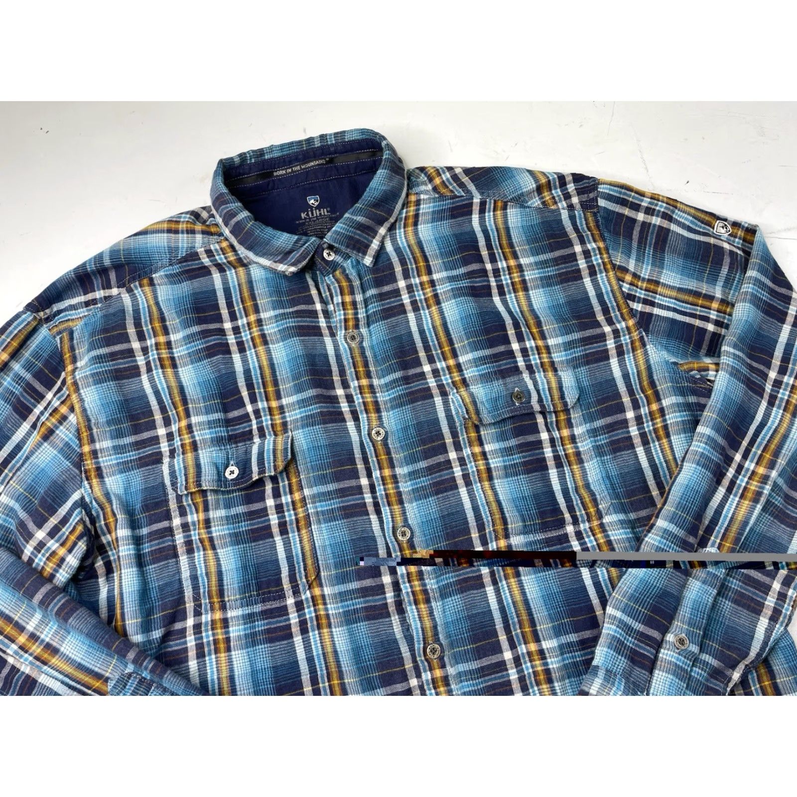 Burton Kuhl Shirt Mens 2XL Blue Plaid Flannel Button-Front Outdoor Casual Workwear Size US XXL / EU 58 / 5 - 2 Thumbnail