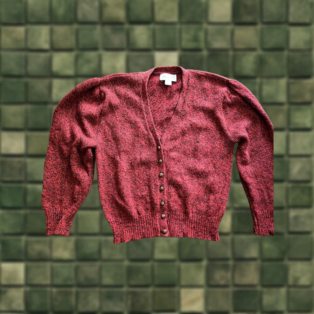 Vintage VINTAGE American Eagle Wool Cardigan Sweater Red Womens Large Size L / US 10 / IT 46 - 1 Thumbnail