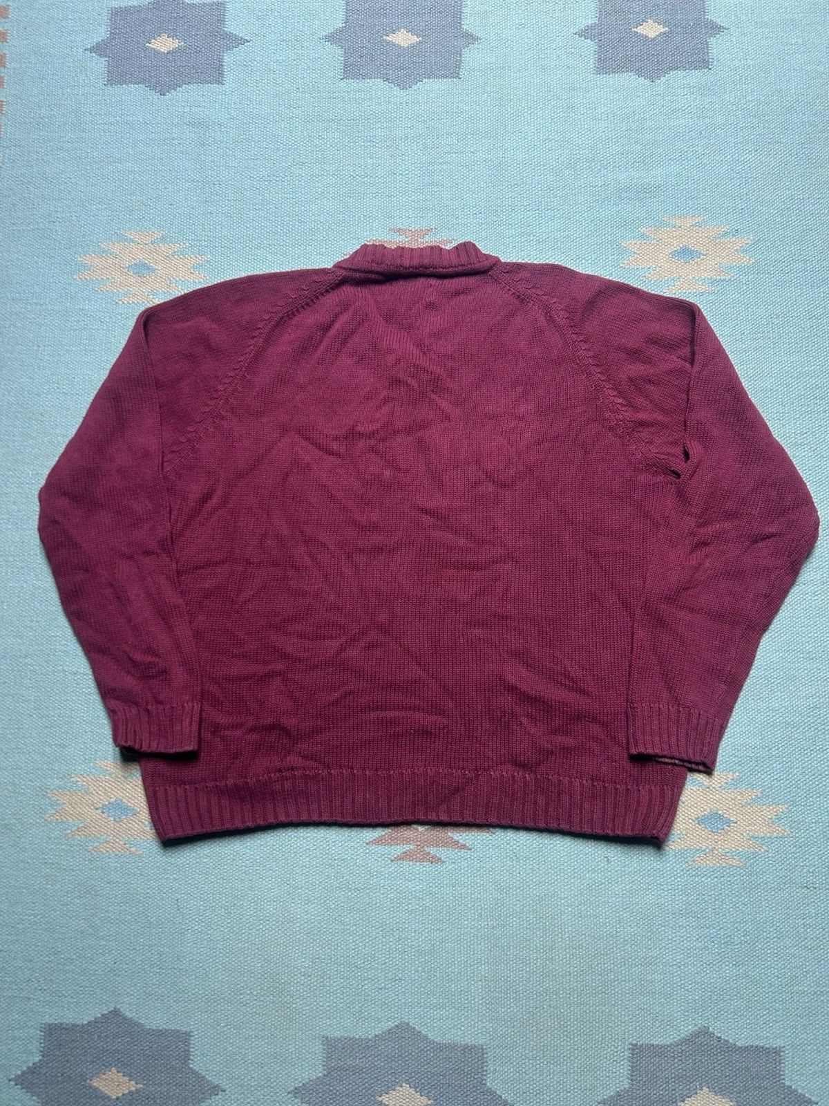 Vintage Vtg St John’s bay v neck sweater cotton knit heavy maroon L Size L / US 10 / IT 46 - 5 Thumbnail