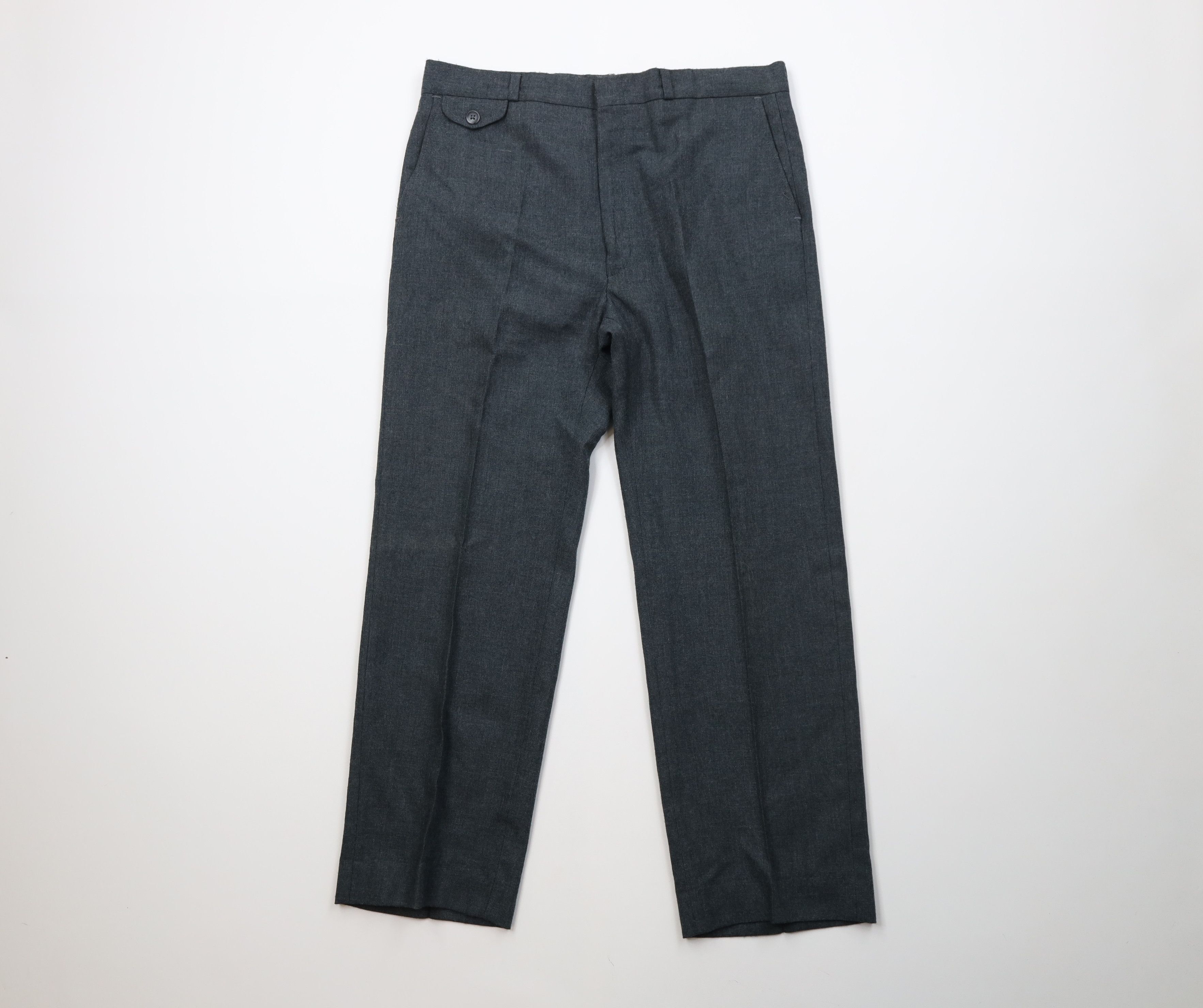 Vintage Vintage 70s Streetwear Heavy Wool Knit Chino Pants Gray USA Size US 34 / EU 50 - 1 Thumbnail