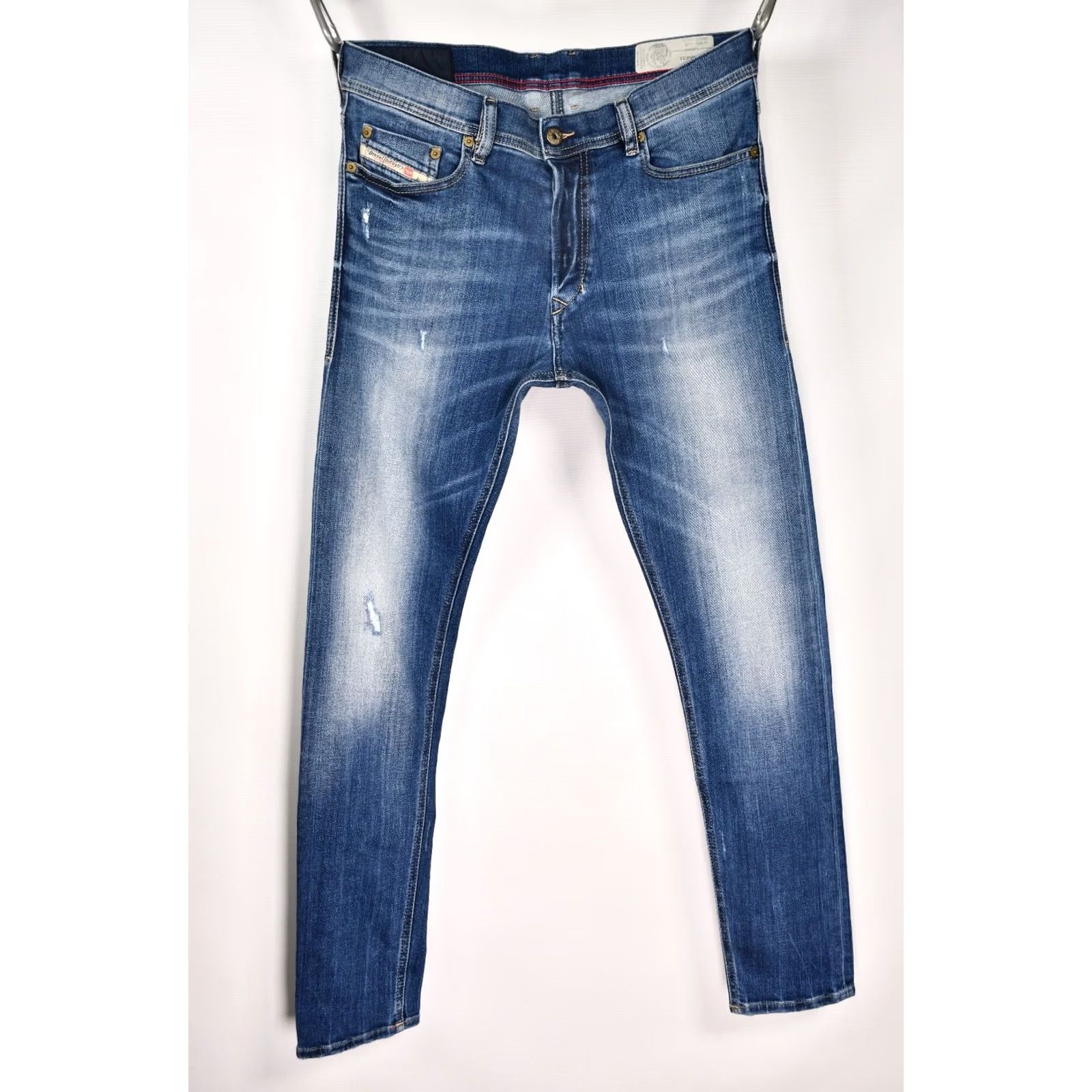 Diesel Diesel Tepphar 084GG Stretch Slim-Carrot Jeans W31 L32 Blue Men Slim 98%Cotton 2%Elastane Straight Carrot Style Denim Jeans Size US 31 - 2 Thumbnail