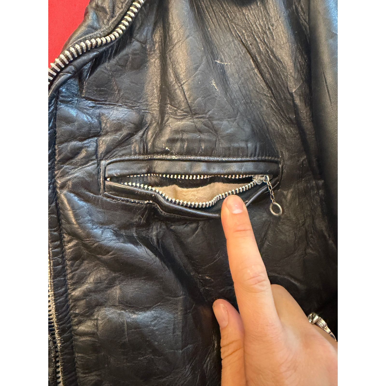 Vintage Vintage Herm's Leather Togs Black Leather Moto Jacket Size US L / EU 52-54 / 3 - 7 Thumbnail