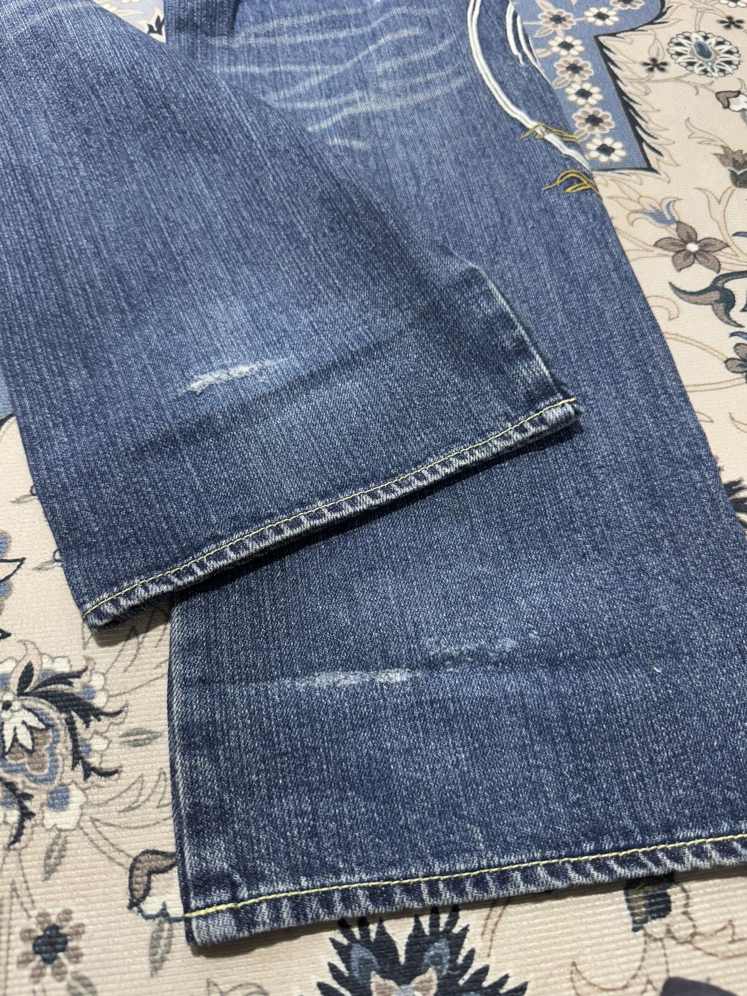 Beauty Beast × Japanese Brand Vintage Buden Shoten Sukajan Raijin Fuijin Embroider Jeans Size US 34 / EU 50 - 10 Thumbnail