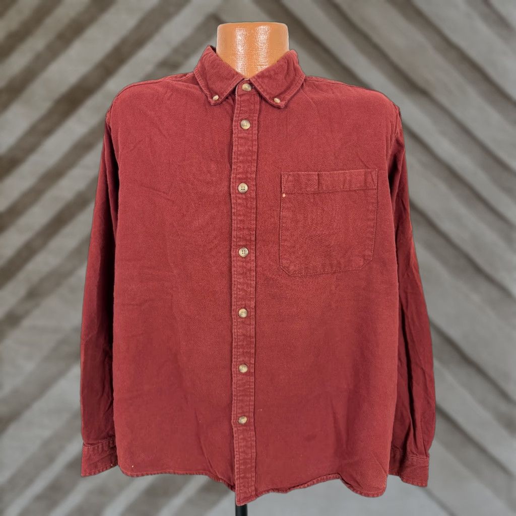 Eddie Bauer Eddie Bauer Flannel Shirt Men XL Rust Red Solid Cotton Outdoors Casual Shirt Size US XL / EU 56 / 4 - 1 Thumbnail