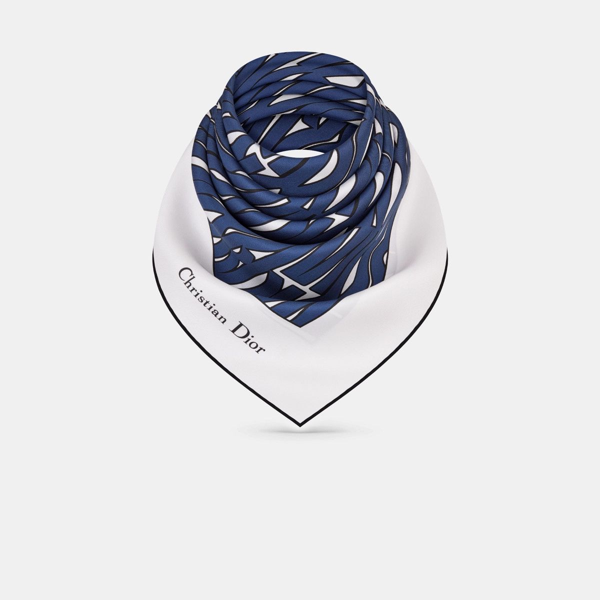 Dior o1bcso1str0226 Size:OS/90 Square Scarf in White/Nevy Blue Size ONE SIZE - 3 Thumbnail