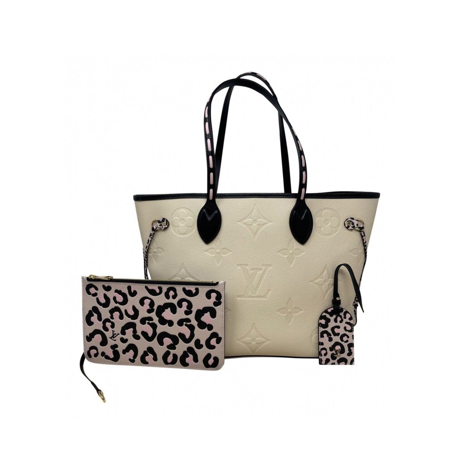 Louis Vuitton Louis Vuitton Neverfull Tote MM Ivory Leather Size ONE SIZE - 14 Thumbnail