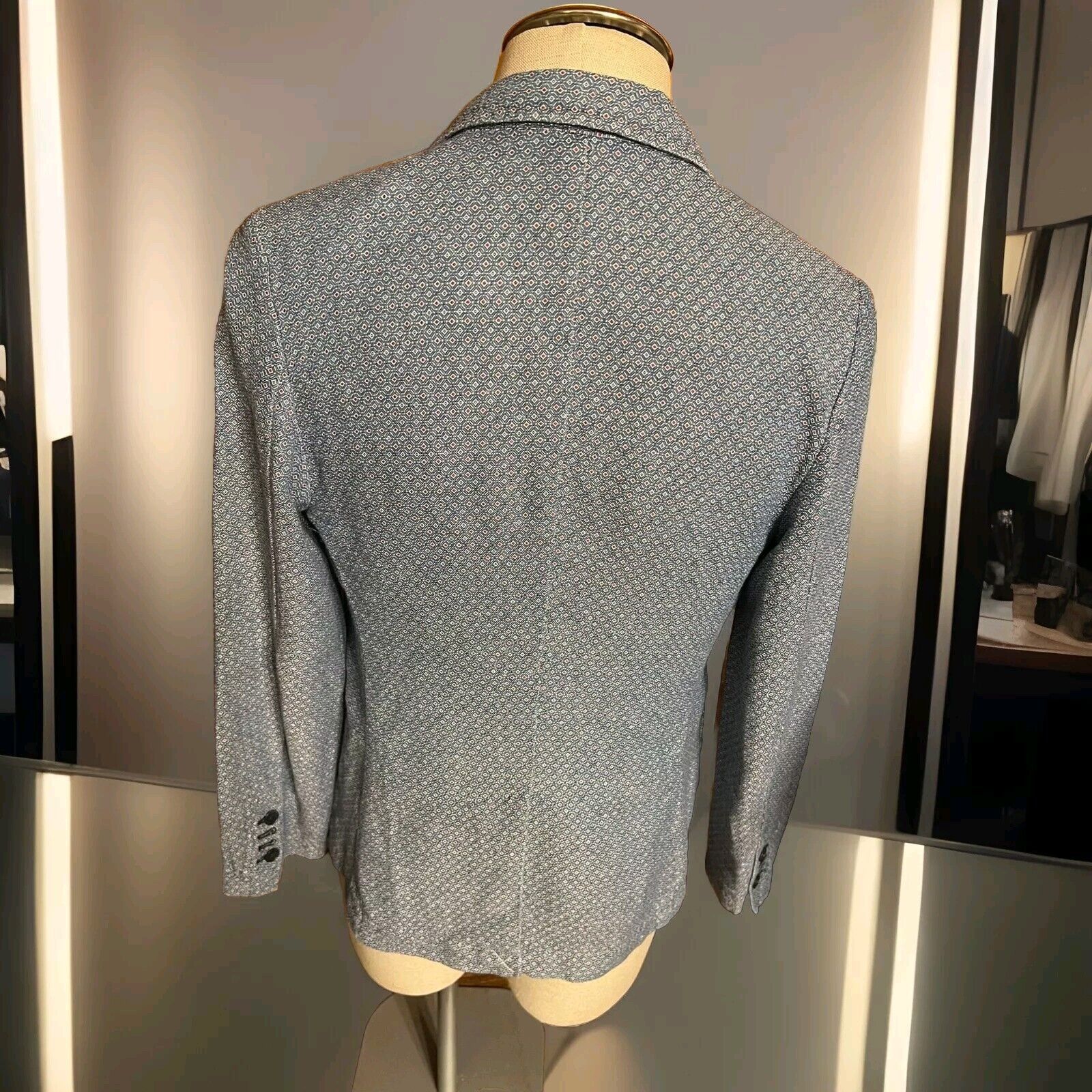 Other Exibit La Sartoria Mens Blazer 40 R Blue Wool Blend Size 40R - 2 Thumbnail