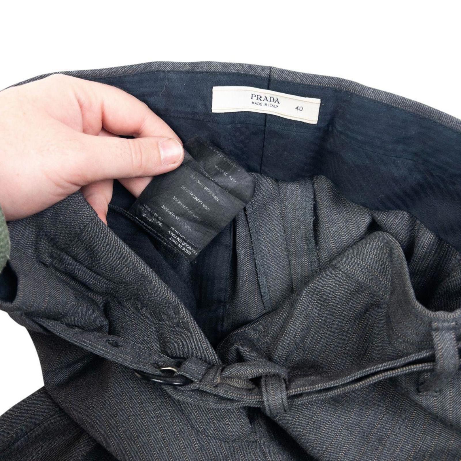 Prada Vintage Prada Striped Belt Waist Trousers Size W28 Size US 28 / EU 44 - 5 Thumbnail