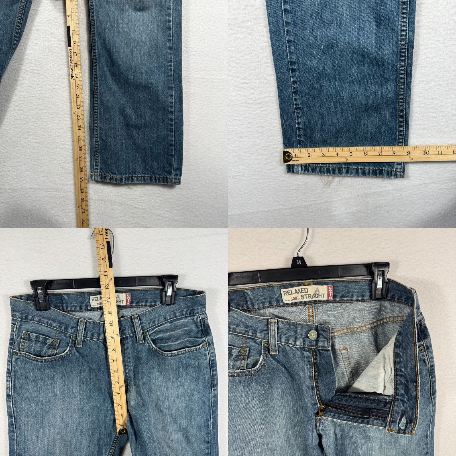 Levi's VINTAGE Levi's 559 Jeans Mens 30x30 Relaxed Straight Denim Blue 5-Pocket Pocketed Distress 559 Model Levi's 500 Series Mens ViNTage Size US 30 / EU 46 - 8 Thumbnail