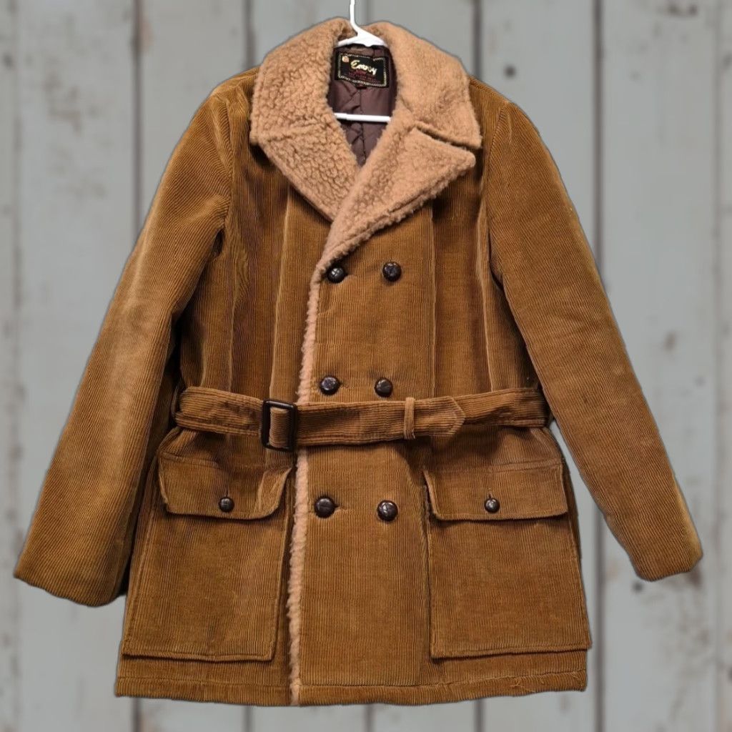Vintage VINTAGE Envoy Now Jacket Coat Corduroy Belted Sherpa Collar Quilted Lining Brown 90s Women M Overcoat Coat Mens Womens Size M / US 6-8 / IT 42-44 - 1 Thumbnail