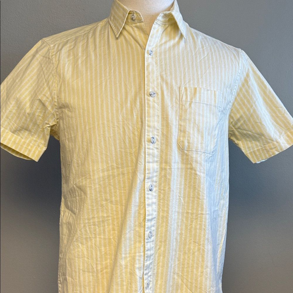 Topman Topman Yellow Stripe Short Sleeve Button Up Shirt S Cotton Size US S / EU 44-46 / 1 - 2 Thumbnail