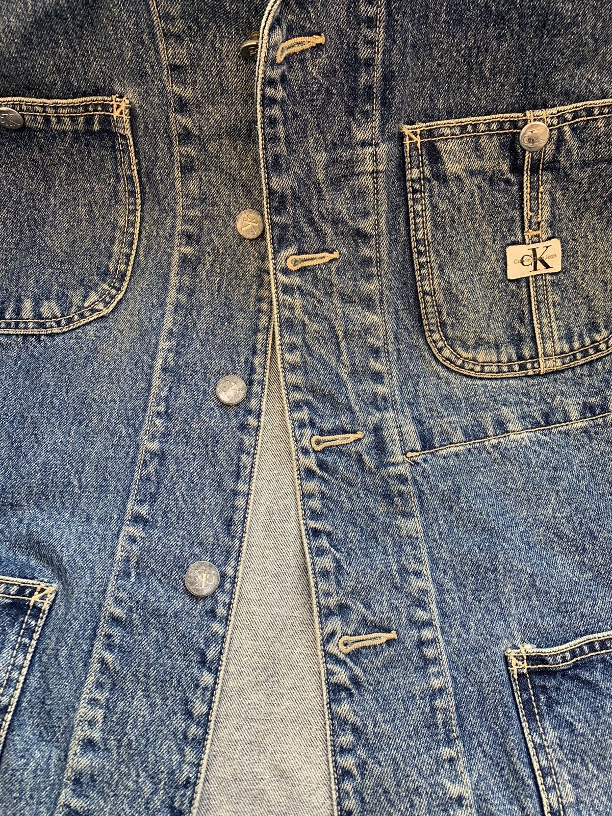 Calvin Klein × Vintage 90s Calvin Klein (CK line) Denim Utility Jacket Size US M / EU 48-50 / 2 - 6 Thumbnail