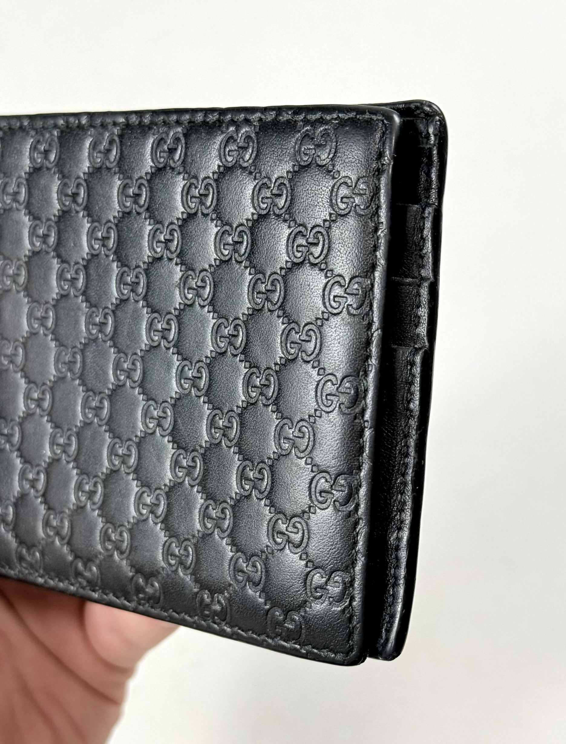 Gucci Gucci Micro Guccissima Monogram Black Leather Bifold Wallet Size ONE SIZE - 6 Thumbnail