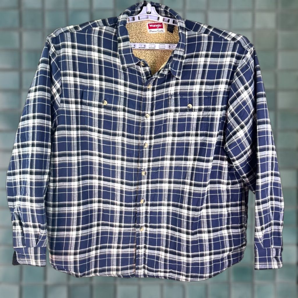 Wrangler VINTAGE Wrangler Shirt Mens 3XL Blue Plaid Sherpa Lined Button-Up Casual Western Outdoor Classic Workwear Size US XXL / EU 58 / 5 - 1 Thumbnail