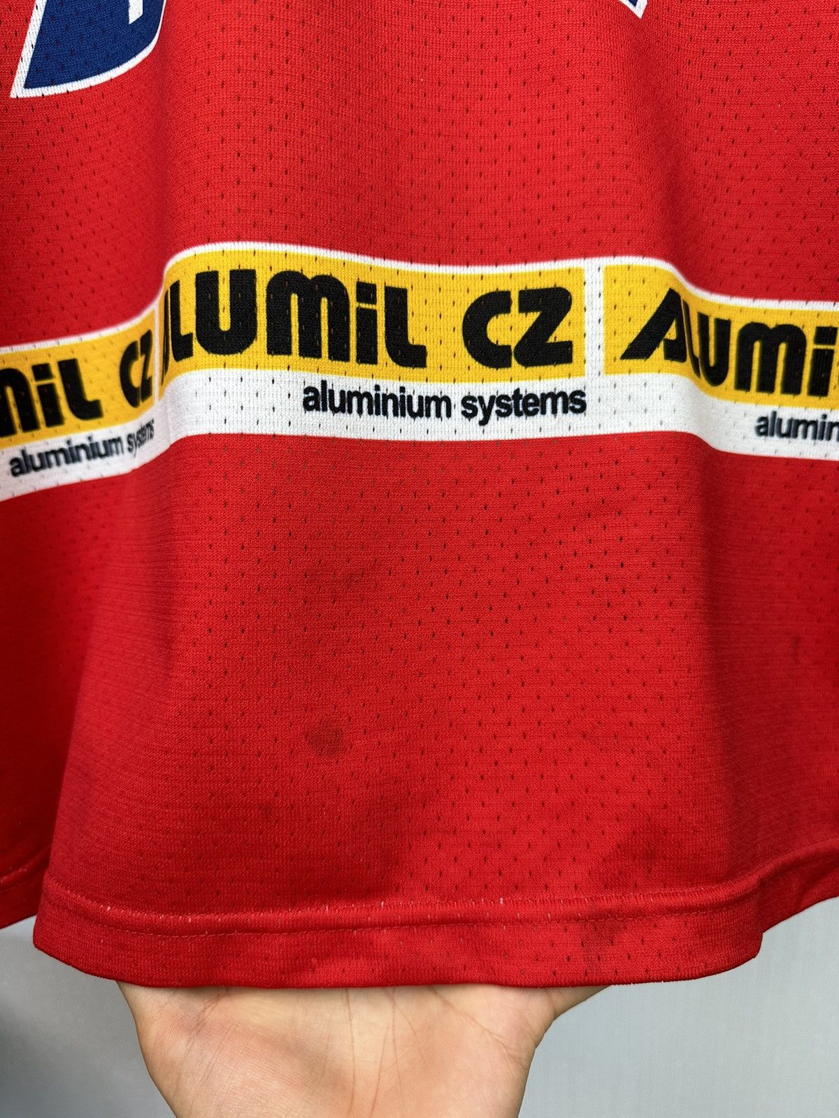 Vintage HC Slavia Praha #15 Stumpel jersey 2004-05 Hockey Men S Red Size US S / EU 44-46 / 1 - 9 Thumbnail