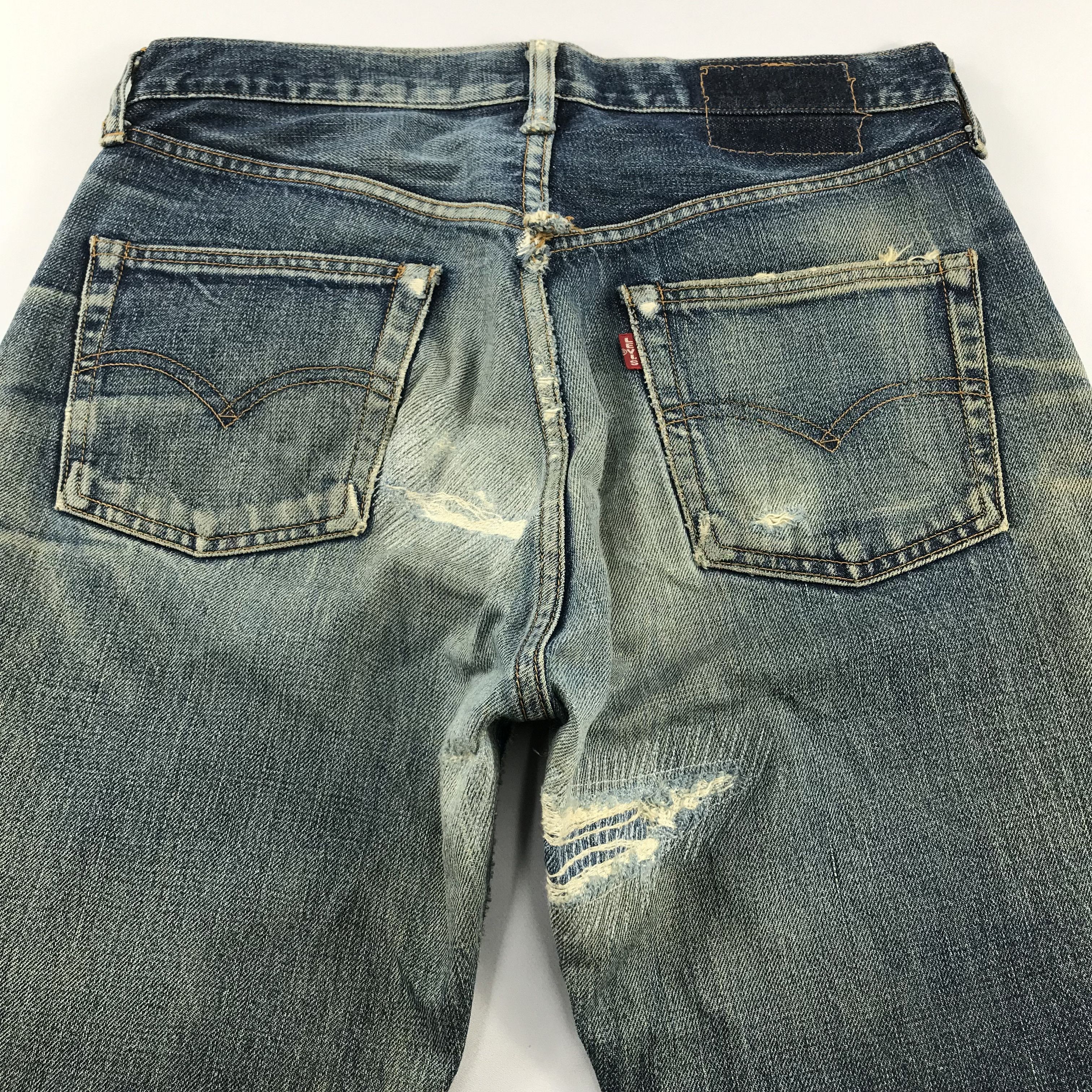 Levi's Vintage Levis 502 Jeans Selvedge Distressed Denim KJ3470 Size US 32 / EU 48 - 4 Thumbnail