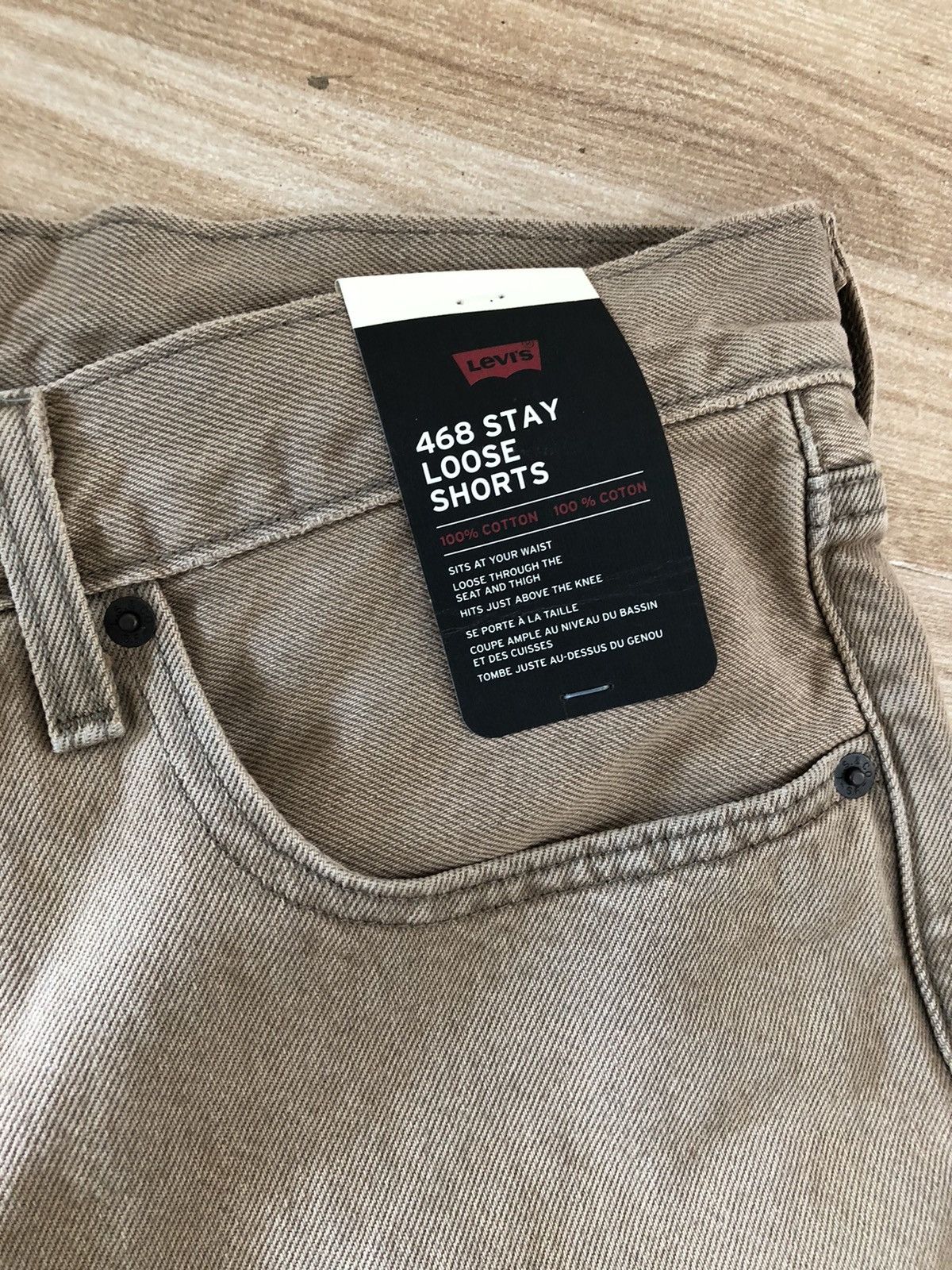 Levi's Levi’s 468 W33 Short Jeans Stay Loose Beige Shorts Denim Size US 33 - 5 Thumbnail