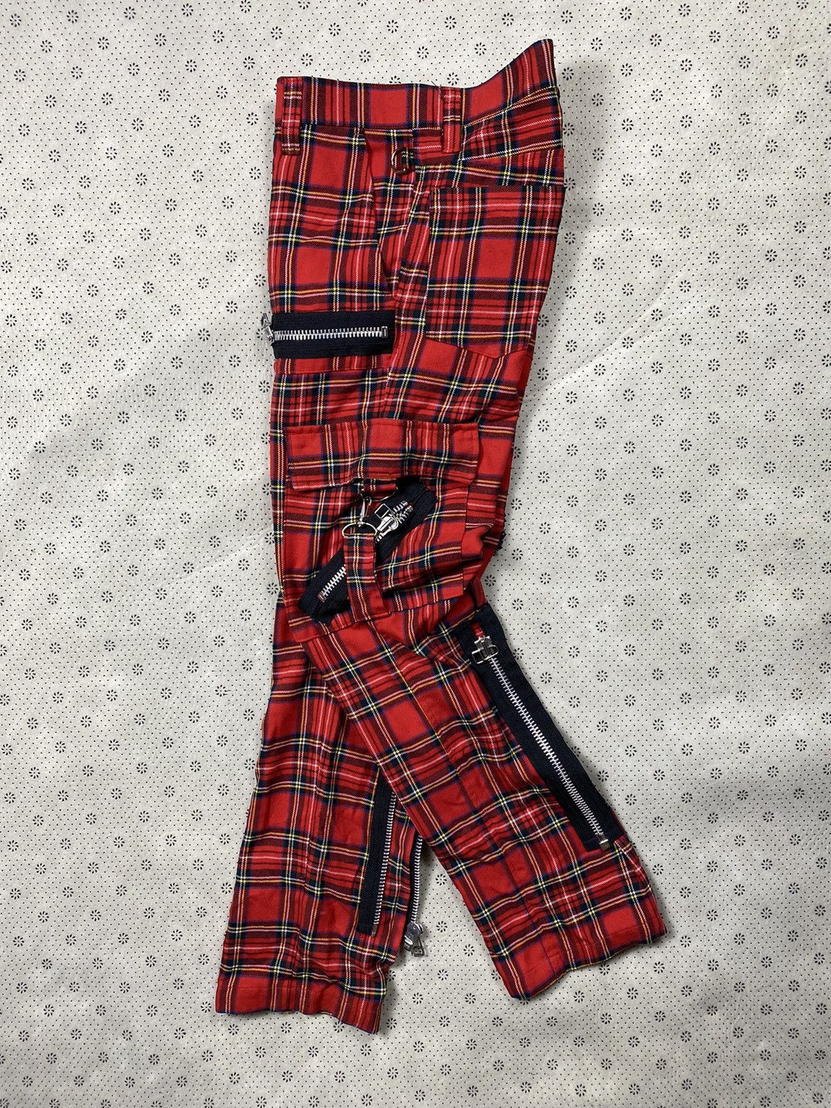 Hysteric Glamour × PPFM Punk Red Tartan Bondage Pant By Secret Agent Size US 28 / EU 44 - 8 Thumbnail