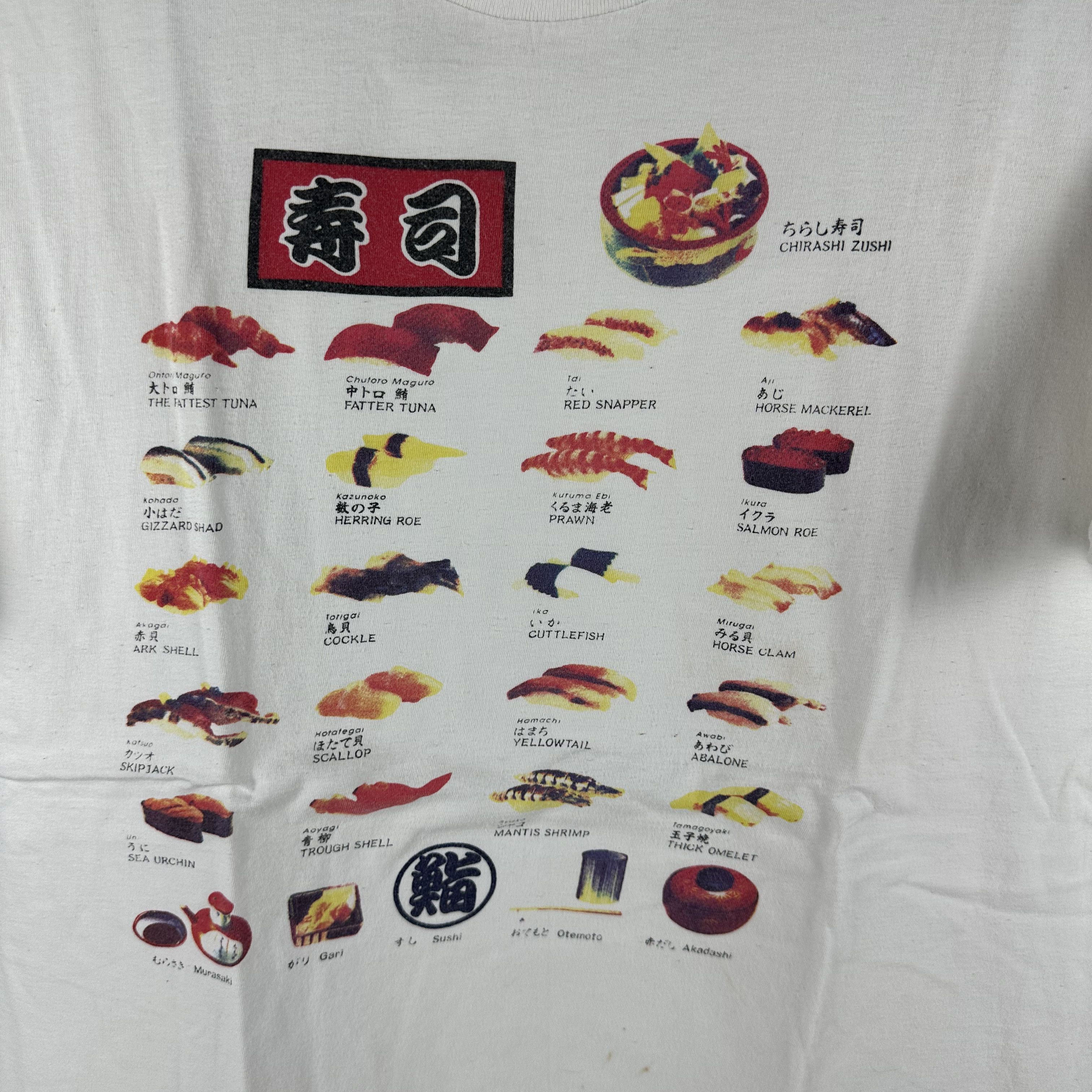 Vintage Vintage 90s Sushi Japanese Food Menu Single Stitch T-Shirt Size US L / EU 52-54 / 3 - 2 Thumbnail