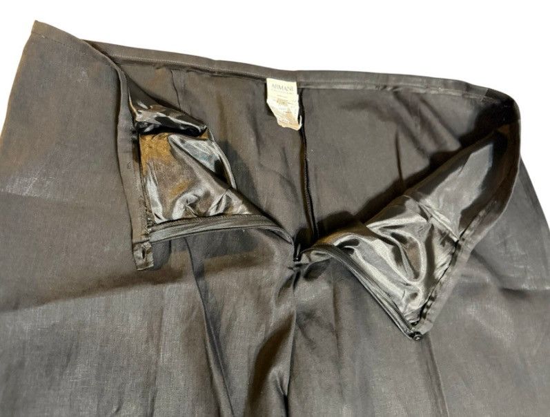 Armani Collezioni Armani Collezioni Black Linen Wide-Leg Trousers - Size 16 Size 38" / US 16 / IT 52 - 10 Thumbnail