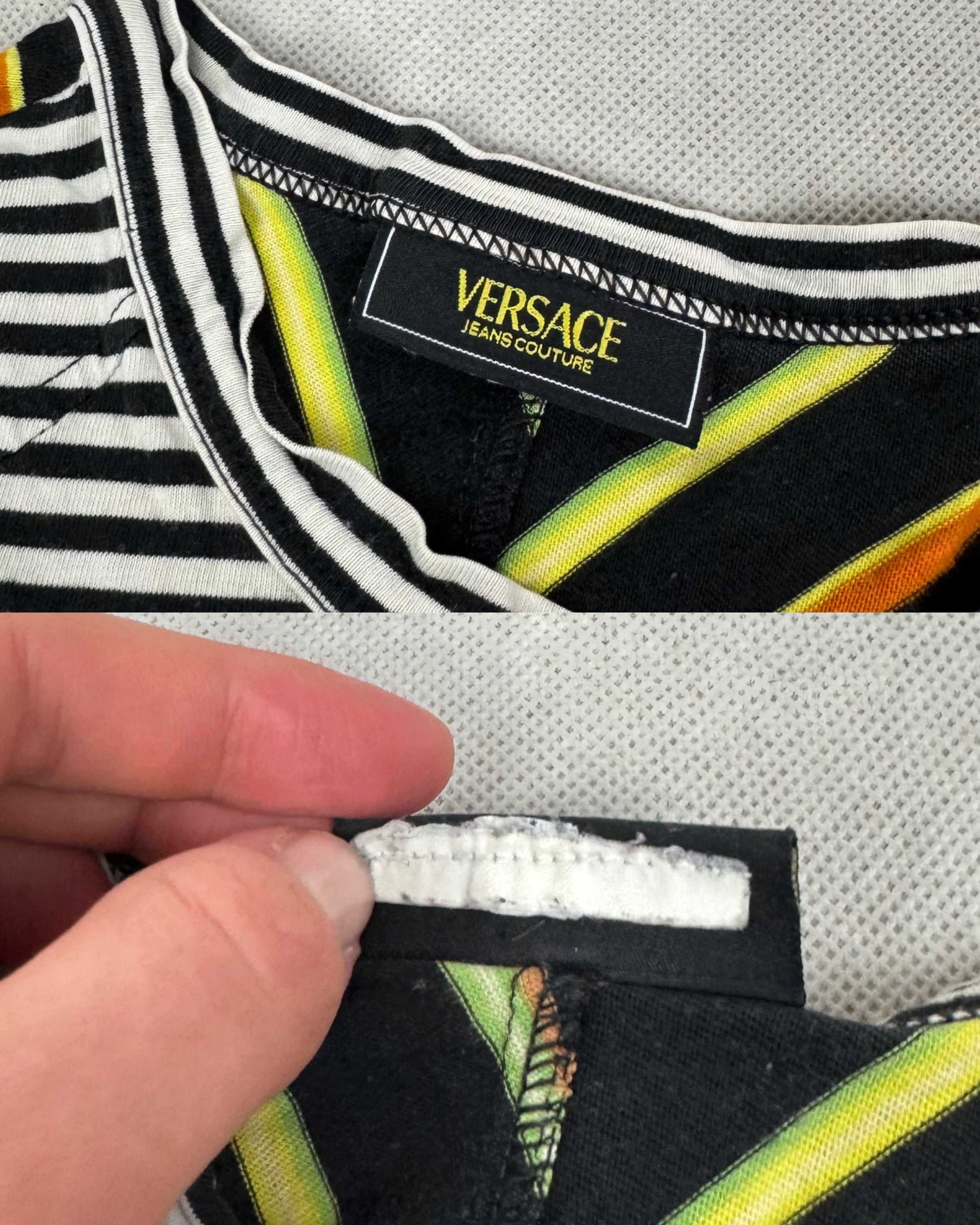 Versace Versace Jeans Couture Men Black White Striped Casual T-Shirt Size US M / EU 48-50 / 2 - 2 Thumbnail